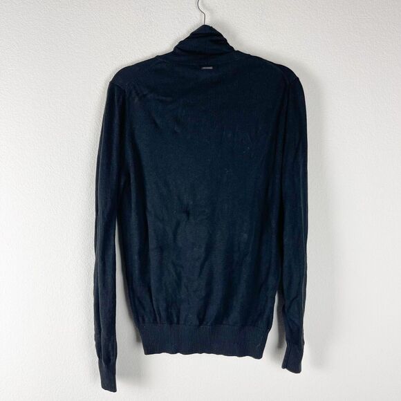 Antony Morato Cardigan Sweater Mens Large Black Knit Button Front Shawl Collar - Picture 10 of 13